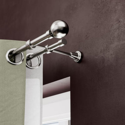 GoodHome Athens II dobbel gardinstang 19 mm 200 cm kugle grå