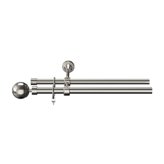 GoodHome Athens II dobbelte gardinstang 19 mm 240 cm kugle grå
