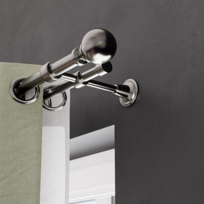 GoodHome Athens II dobbelt gardinstang 25 mm 160 cm kugle grå