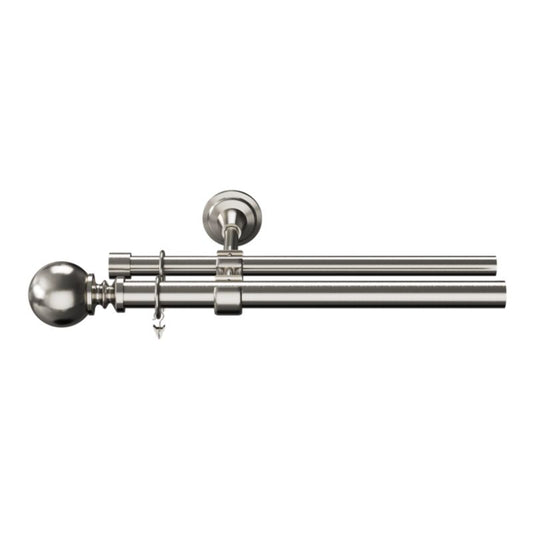 GoodHome Athens II dobbelt gardinstang 25 mm 160 cm kugle grå
