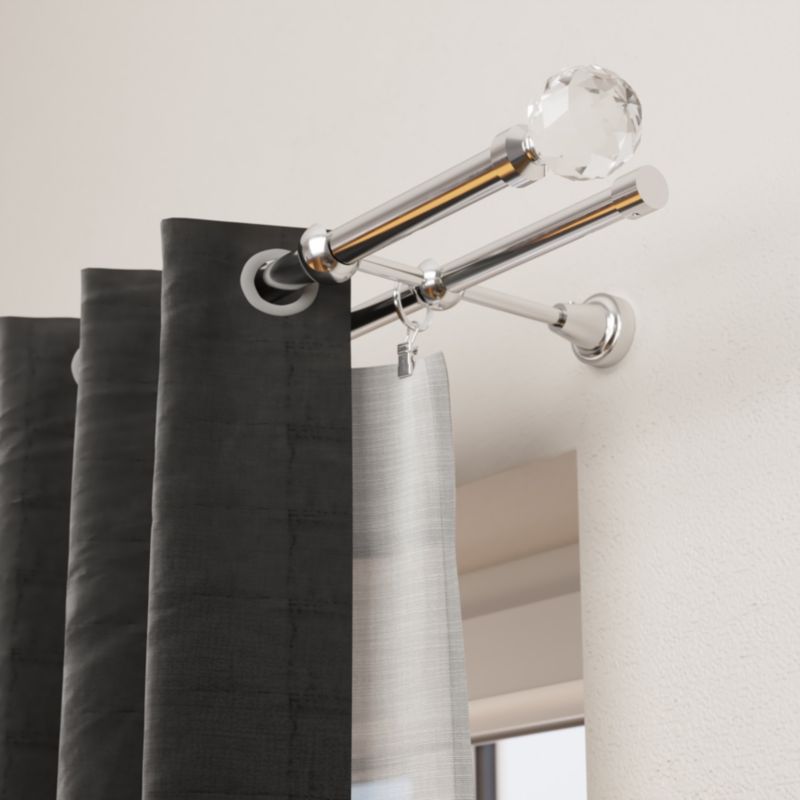 GoodHome Olympe Gala II dobbelt gardinstang 19 mm 240 cm grå