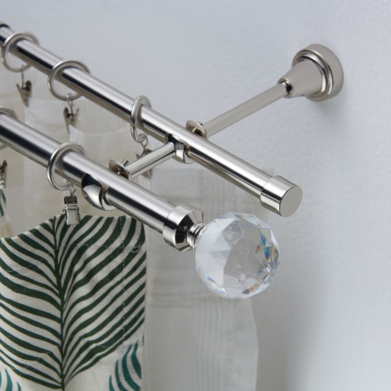GoodHome Olympe Gala II dobbelt gardinstang 19 mm 240 cm grå