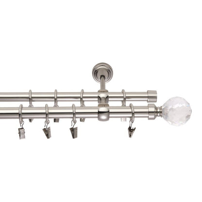 GoodHome Olympe Gala II dobbelt gardinstang 19 mm 240 cm grå