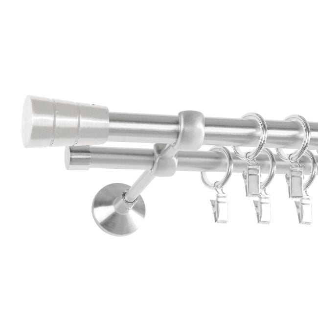 Dobbelt gardinstang Siena 19 mm 200 cm satin