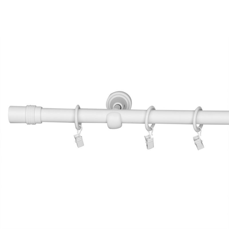 GoodHome Anafi enkelt gardinstang 19 mm 160 cm cylinder mat hvid