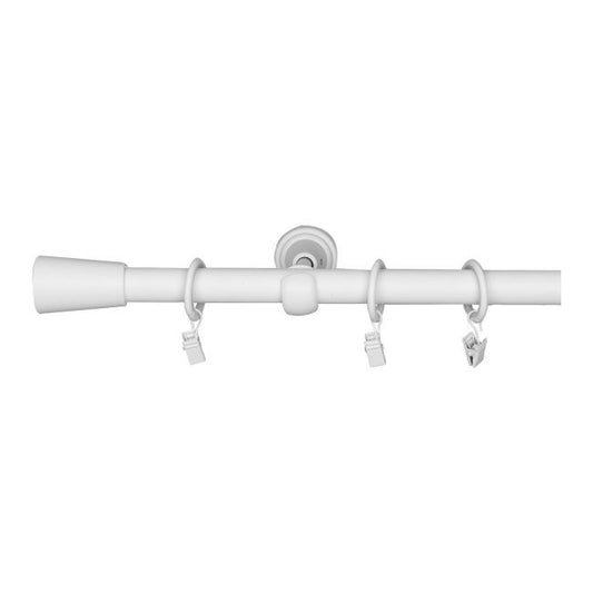 GoodHome Anafi enkelt gardinstang 19 mm 160 cm kegle mat hvid