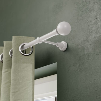 GoodHome Anafi enkelt gardinstang 19 mm 200 cm kugle hvid