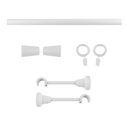 GoodHome Anafi enkelt gardinstang 19 mm 200 cm kegle mat hvid