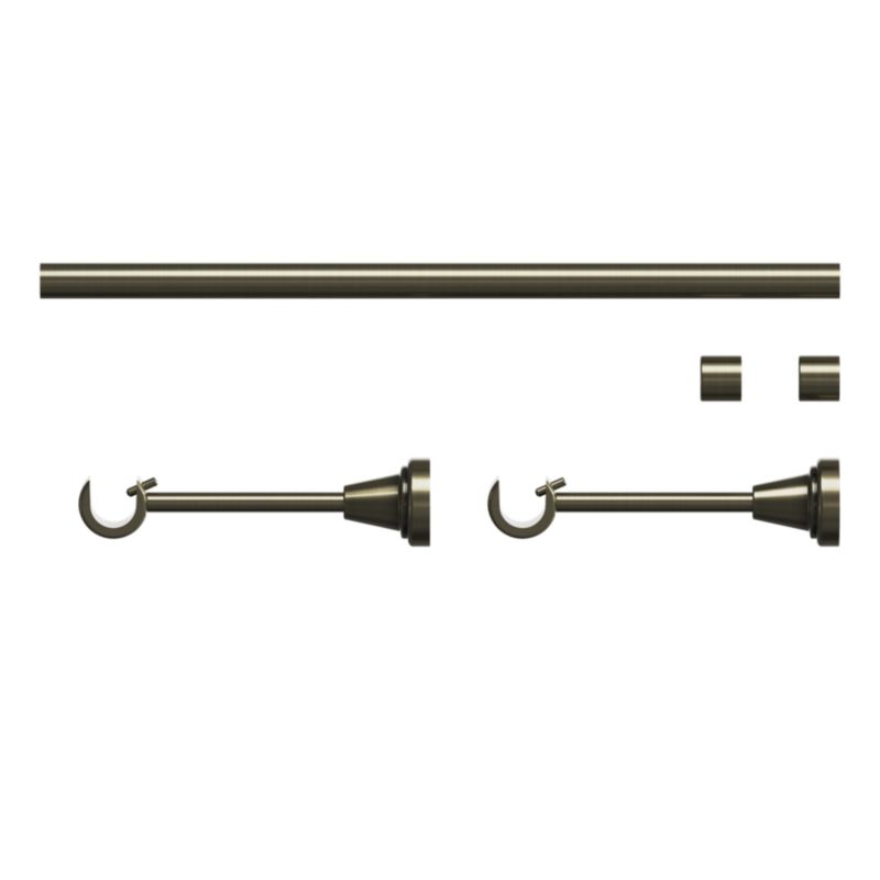Enkelt gardinstang Goodhome Antiki 16 mm 160 cm kugle i guld