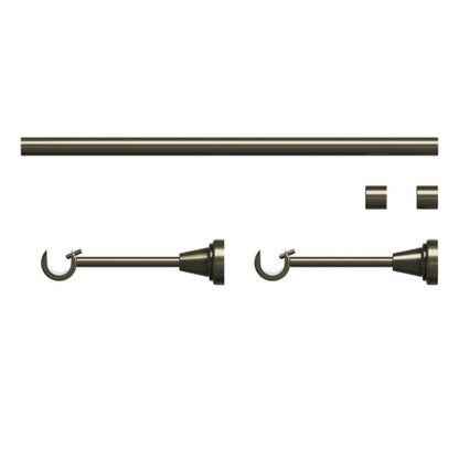 Goodhome Antiki enkelt gardinstang 16 mm 200 cm med kugle i guld