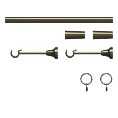 GoodHome Antiki enkelt gardinstang 19 mm 160 cm kegle guld