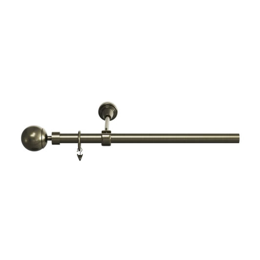 GoodHome Antiki enkelt gardinstang 19 mm 200 cm med kugle i guld
