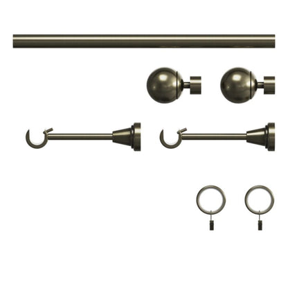 GoodHome Antiki enkelt gardinstang 19 mm 240 cm med kugle i guld