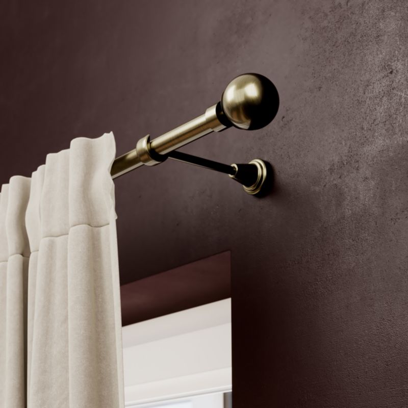 GoodHome Antiki enkelt gardinstang 19 mm 240 cm med kugle i guld