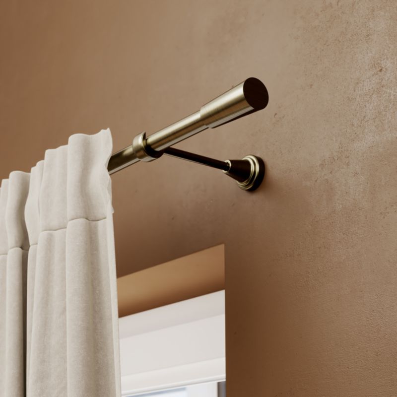 GoodHome Antiki enkelt gardinstang 19 mm 240 cm kegle guldfinish