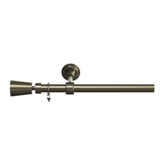 GoodHome Antiki enkelt gardinstang 25 mm 200 cm kegle guld