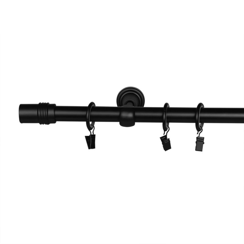 GoodHome Araxos enkelt gardinstang 19 mm 200 cm cylinder mat sort