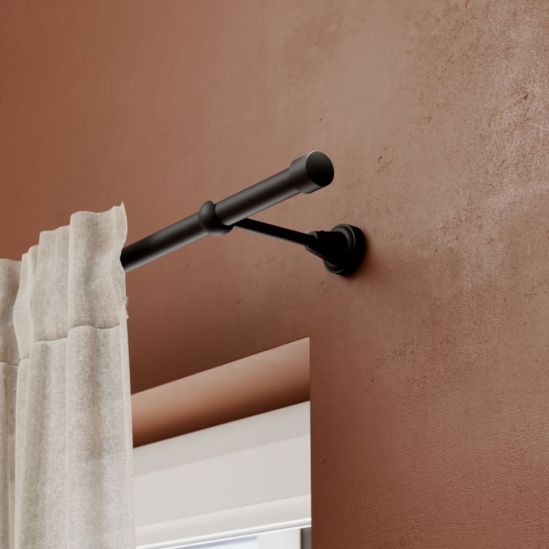GoodHome Araxosi enkelt gardinstang 19 mm 160 cm sort