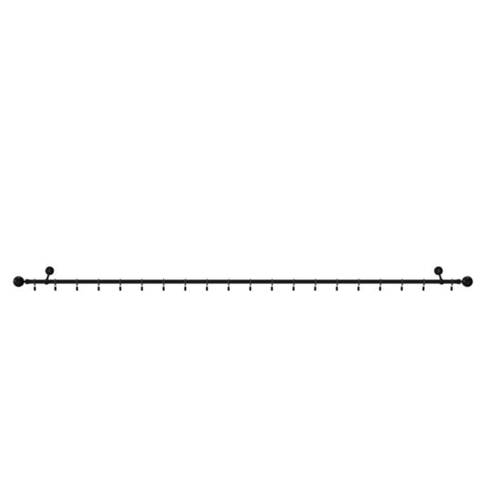 GoodHome Araxosi enkelt gardinstang 19 mm 200 cm sort kugle
