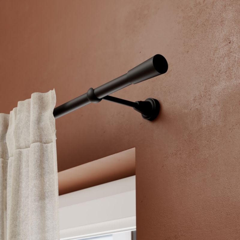 GoodHome Araxosi enkelt gardinstang 19 mm 200 cm konisk sort