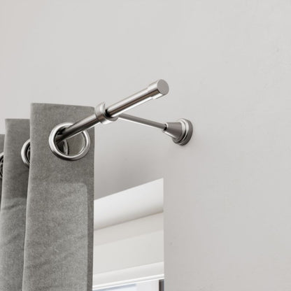 Goodhome Athens enkelt gardinstang 16 mm 160 cm kugle sølv