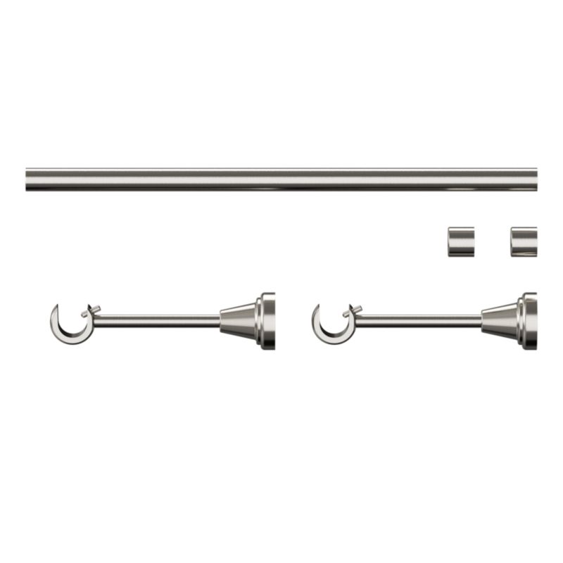 Goodhome Athens enkelt gardinstang 16 mm 160 cm kugle sølv