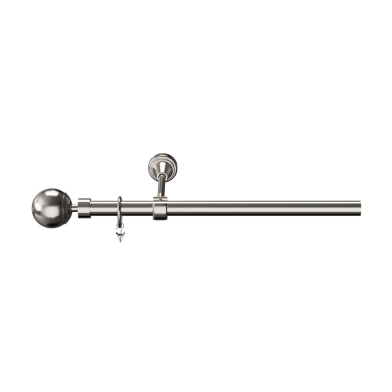 GoodHome Athens enkelt gardinstang 19 mm 160 cm kugle grå
