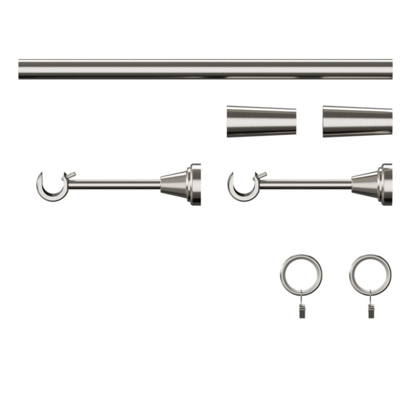 GoodHome Athens enkelt gardinstang 19 mm 160 cm kegle grå