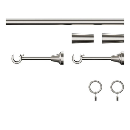 GoodHome Athens enkelt gardinstang 19 mm 160 cm kegle grå