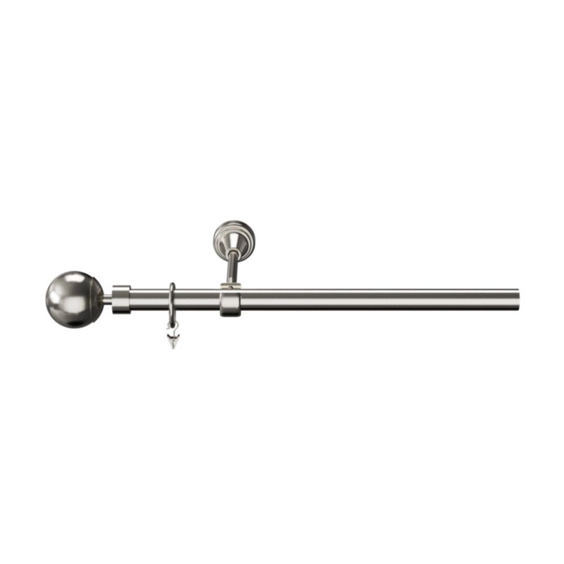 Enkelt gardinstang GoodHome Athens 19 mm 240 cm kugle grå