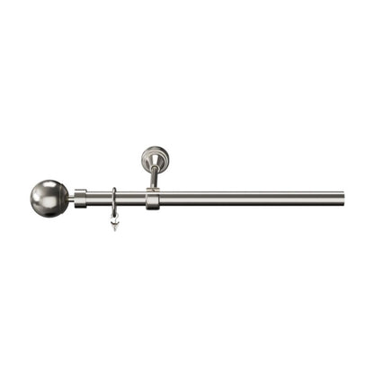 Enkelt gardinstang GoodHome Athens 19 mm 240 cm kugle grå