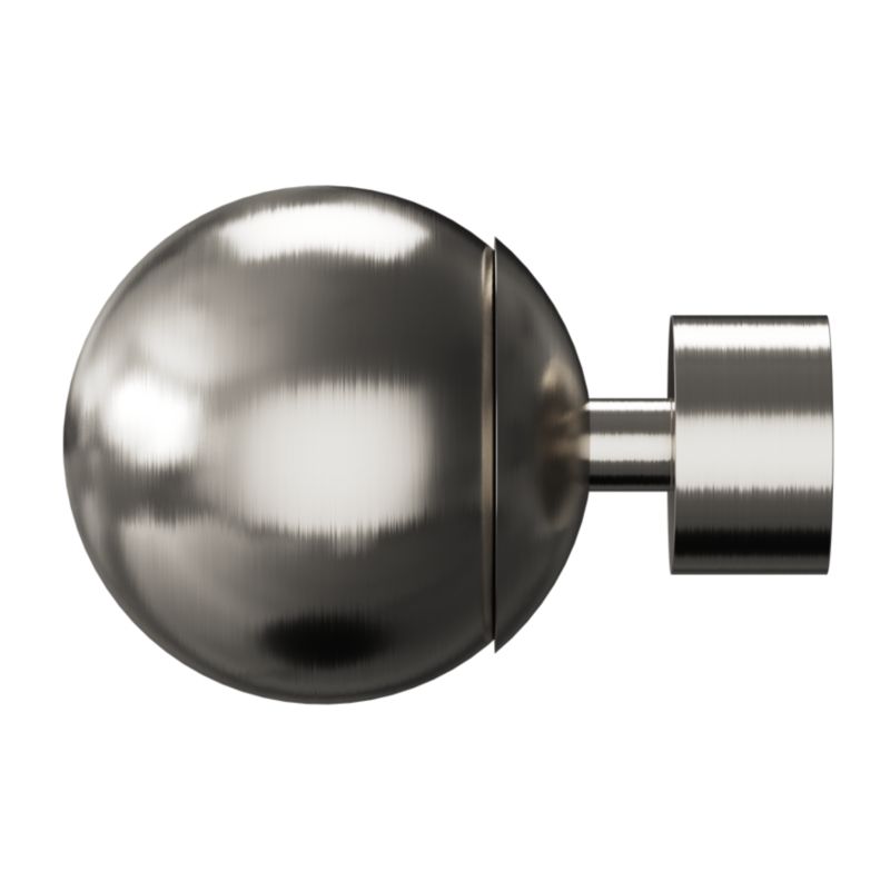 Enkelt gardinstang GoodHome Athens 19 mm 240 cm kugle grå