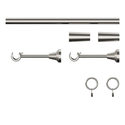 GoodHome Athens enkelt gardinstang 19 mm 240 cm kegle grå