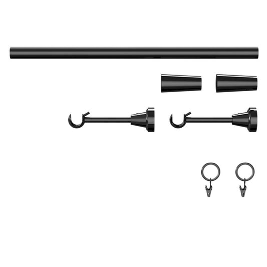 GoodHome Kimlos enkelt gardinstang 19 mm 160 cm mat-sort kegle