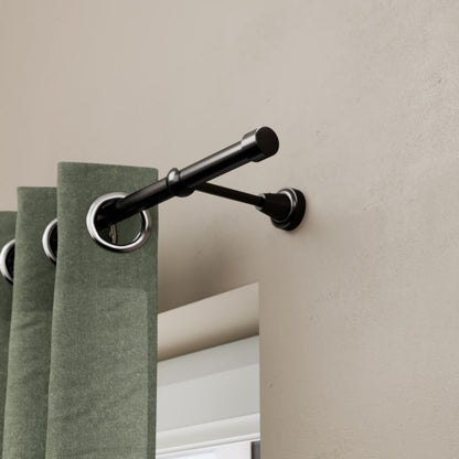 GoodHome Kimlos enkelt gardinstang 19 mm 160 cm med sort endestykke