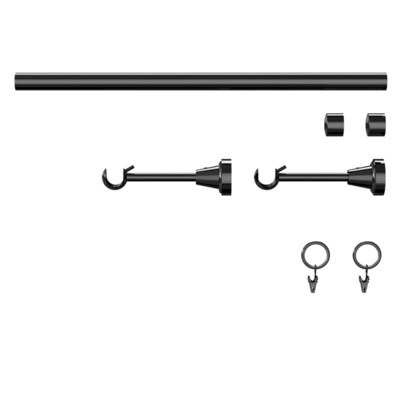 GoodHome Kimlos enkelt gardinstang 19 mm 160 cm med sort endestykke