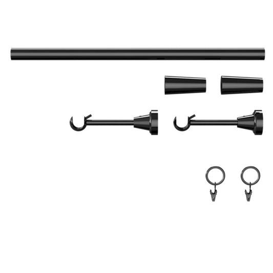 GoodHome Kimlos enkelt gardinstang 19 mm 200 cm konisk sort