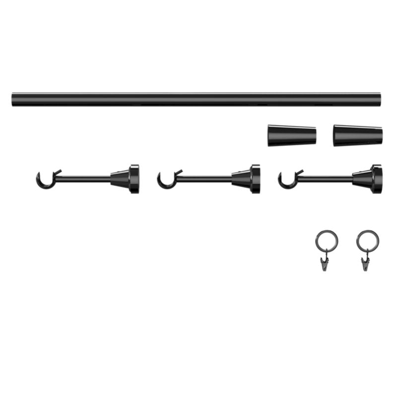 GoodHome Kimlos enkelt gardinstang 19 mm 240 cm konisk sort