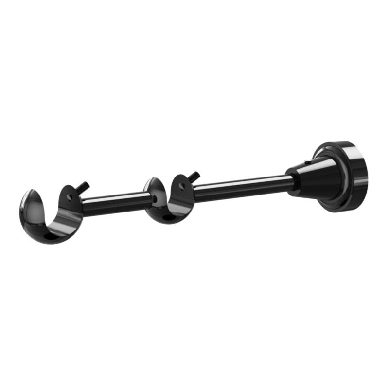 GoodHome Kimlos II enkelt gardinstang 19 mm 160 cm konisk sort