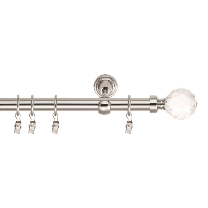 GoodHome Olympe Gala enkelt gardinstang 19 mm 240 cm grå