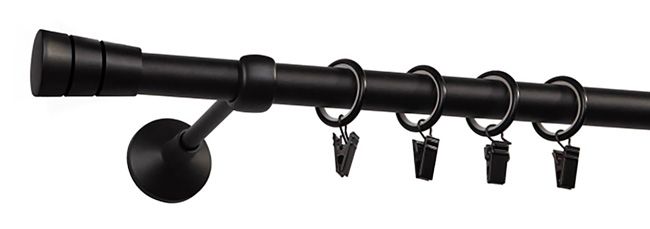 Enkelt gardinstang Siena 19 mm 160 cm mat-sort