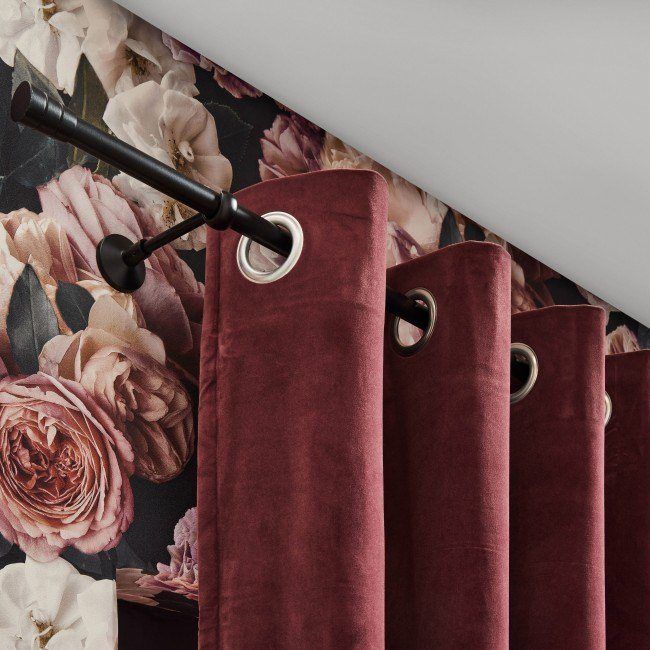 Enkelt gardinstang Siena 19 mm 160 cm mat-sort