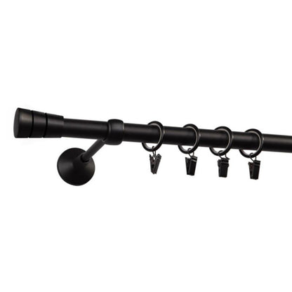 Enkelt gardinstang Siena 19 mm 160 cm mat-sort