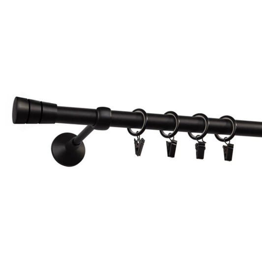Enkelt gardinstang Siena 19 mm 160 cm mat-sort