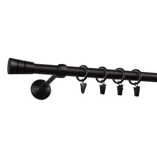 Enkelt gardinstang Siena 19 mm 200 cm mat-sort