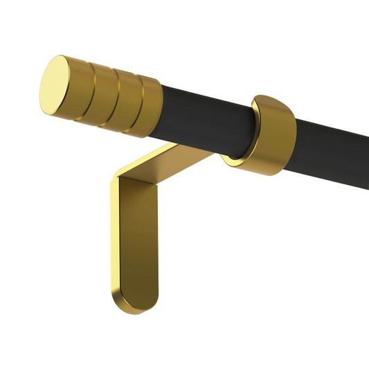 Enkelt gardinstang Tiago 19 mm 200 cm sort/guld