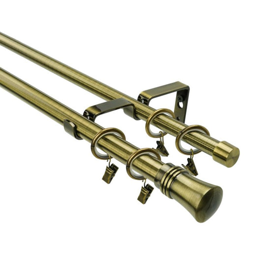 Zenit dobbelt gardinstang 19 mm 160 cm i guld