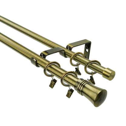 Zenit dobbelt gardinstang 19 mm 200 cm i guld