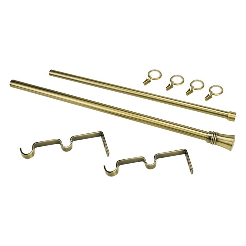 Zenit dobbelt gardinstang 19 mm 200 cm i guld