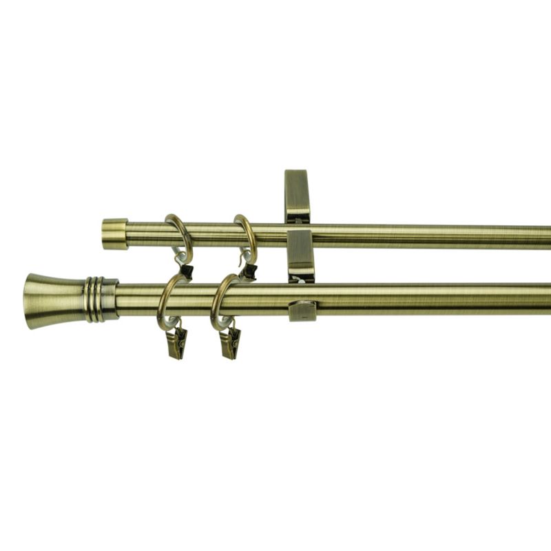 Zenit dobbelt gardinstang 19 mm 200 cm i guld
